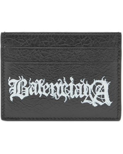 Balenciaga Metal Logo Card Holder - Black