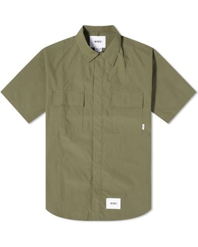 WTAPS 12 2 Pocket Short Sleeve Ripstop Shirt - Green