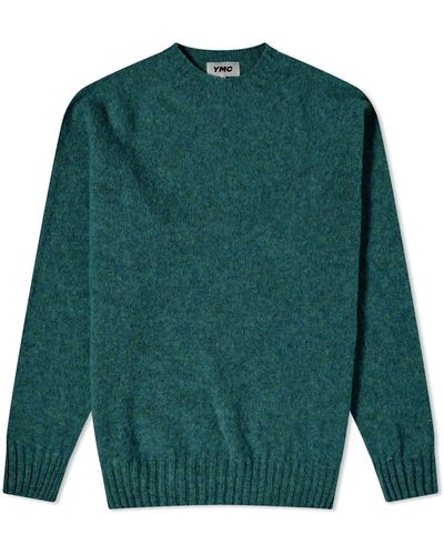 YMC Suedehead Crew Neck Knit - Green