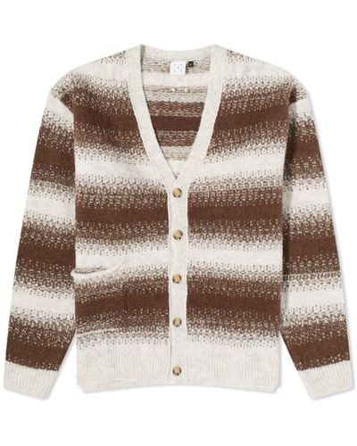 Pop Trading Co. Striped Cardigan - Brown
