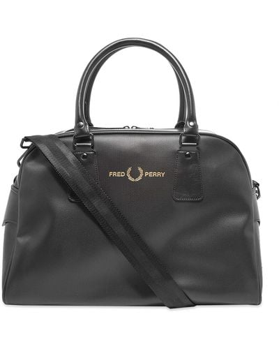 Fred Perry Pique Textured Overnight Bag - Black