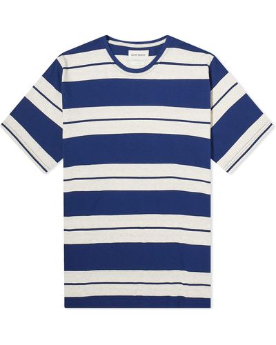 Oliver Spencer Stripe Conduit T-Shirt - Blue