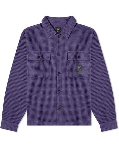 Brain Dead Waffle Button Overshirt - Purple