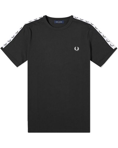 Fred Perry Authentic Taped Ringer T-Shirt - Black