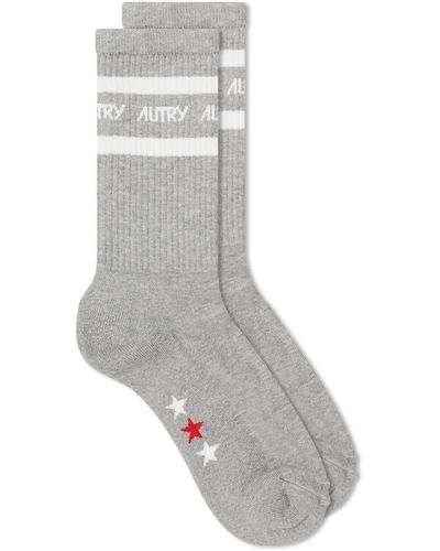 Autry Stripe Sports Sock - Gray