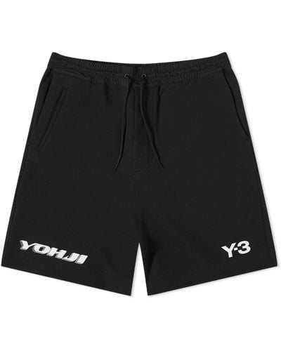 Y-3 Graphic Cuffed Shorts - Black
