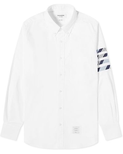 Thom Browne 4-Bar Mogador Oxford Shirt - White
