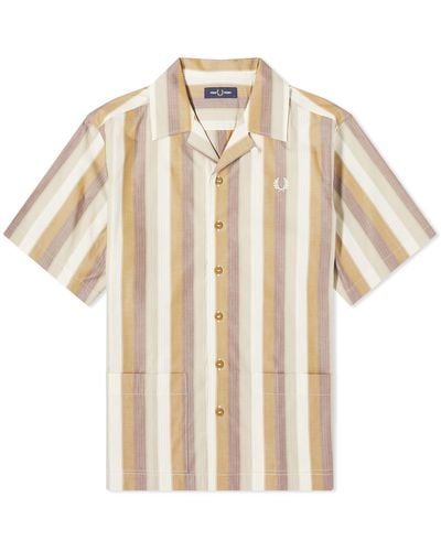 Fred Perry Ombre Stripe Short Sleeve Vacation Shirt - Natural