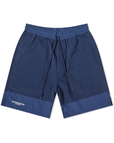 Neighborhood Nylon Logo Swim Shorts - Blue