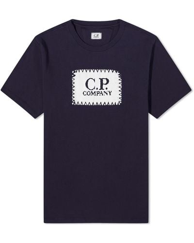 C.P. Company 30/1 Jersey Label Style Logo T-Shirt - Blue