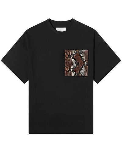 Jil Sander Python Print Pocket T-Shirt - Black