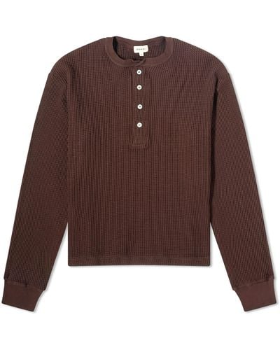 DONNI. Thermal Henley Top - Brown