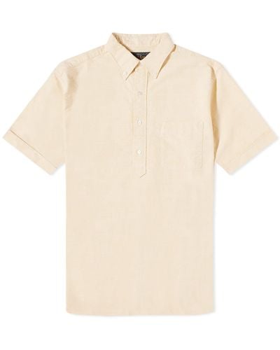 Beams Plus Bd Popover Short Sleeve Oxford Shirt - Natural