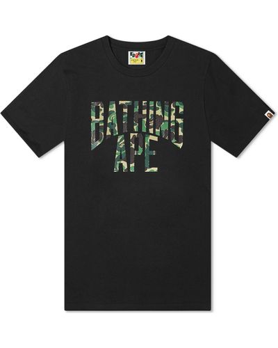 A Bathing Ape Abc Camo Nyc Logo T-Shirt - Black