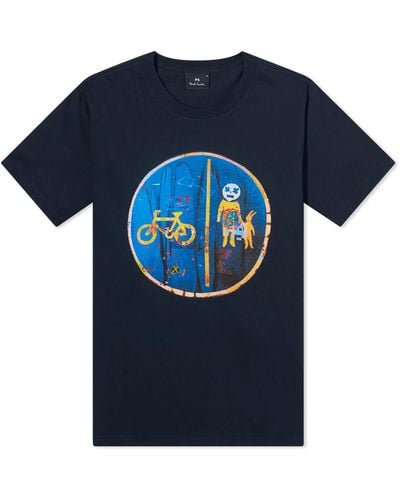 Paul Smith Cycle Lane Sign T-Shirt - Blue
