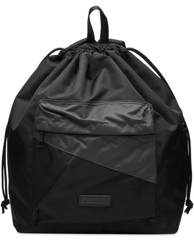 master-piece Slant Drawstring Backpack - Black