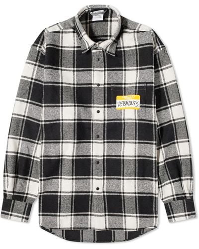 Vetements My Name Is Flannel Shirt - Black