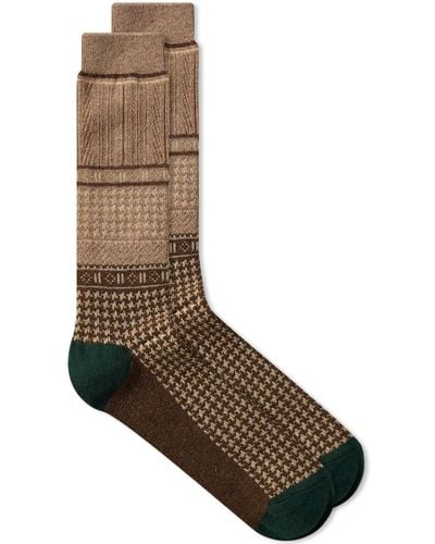 Anonymous Ism Houndstooth Jq Crew Sock - Brown