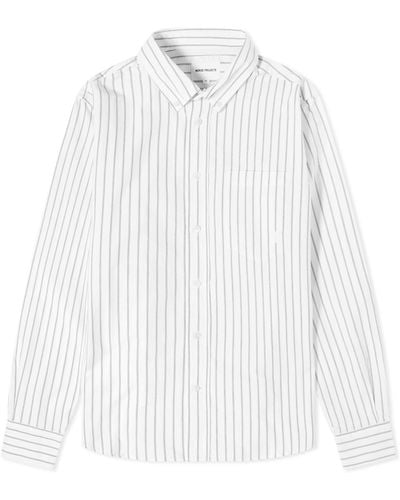 Norse Projects Algot Oxford Monogram Button Down Shirt - White