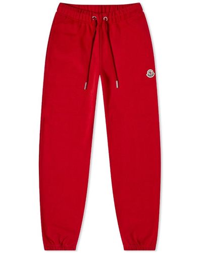 Moncler Sweat Trousers With Logo - Red