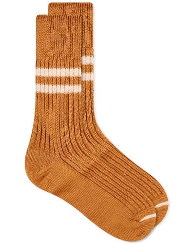 RoToTo Hemp Organic Cotton Stripe Sock - Brown