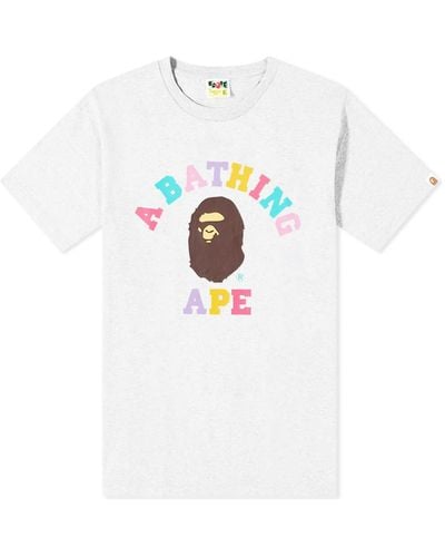 A Bathing Ape Colours University T-Shirt - Grey