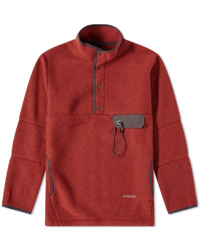 and wander Wool Fleece Pullover - Red