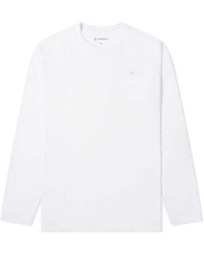 Goldwin Peak-Motif Long Sleeve T-Shirt - White