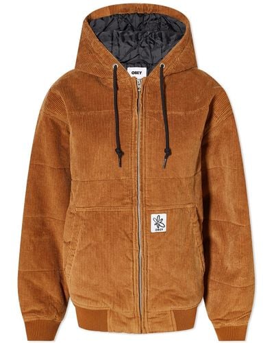 Obey Forever Bomber Cord Hooded Jacket - Multicolor