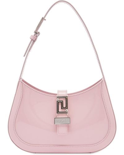 Versace Small Leather Hobo Bag - Pink