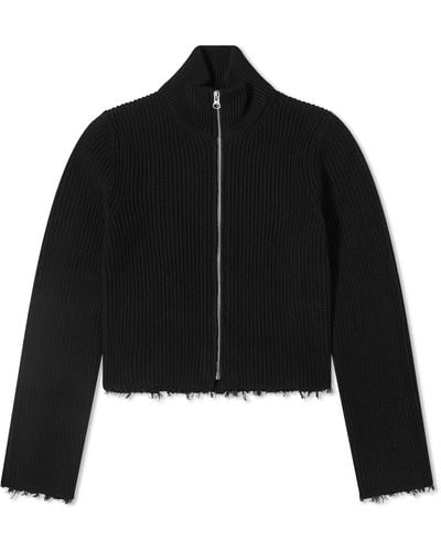MM6 by Maison Martin Margiela Short Knitted Jacket - Black