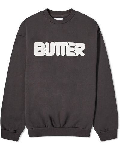 Butter Goods Rounded Logo Crew Sweat - Black