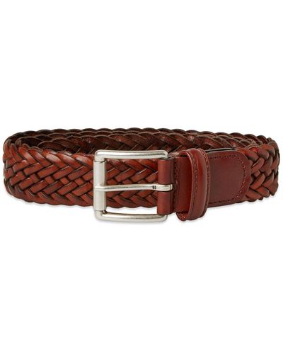 Anderson's Woven Leather Belt - Brown