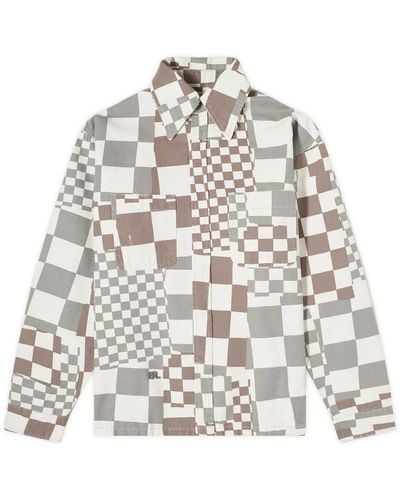 ERL Checkerboard Canvas Jacket - Grey