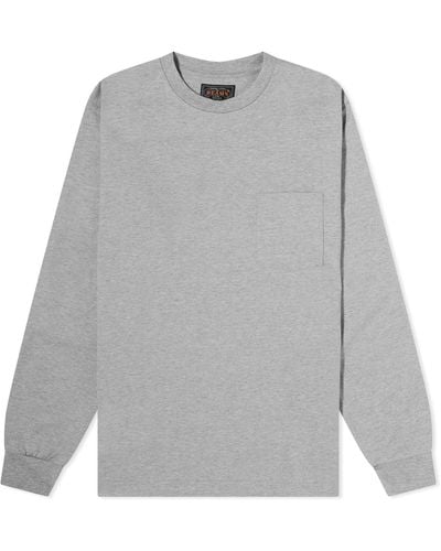 Beams Plus Long Sleeve Pocket T-Shirt - Grey