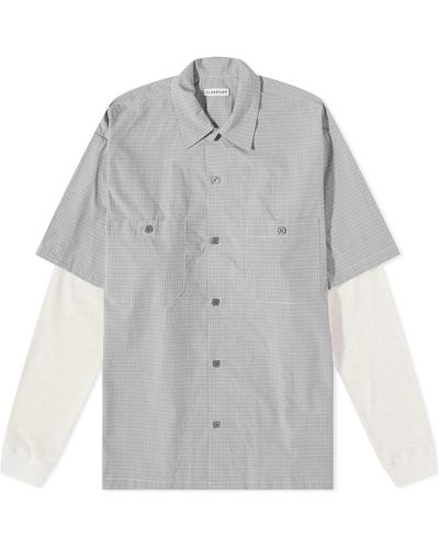 Flagstuff Layerd Check Shirt - Grey