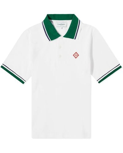 Casablanca Pique Logo Polo Shirt - White