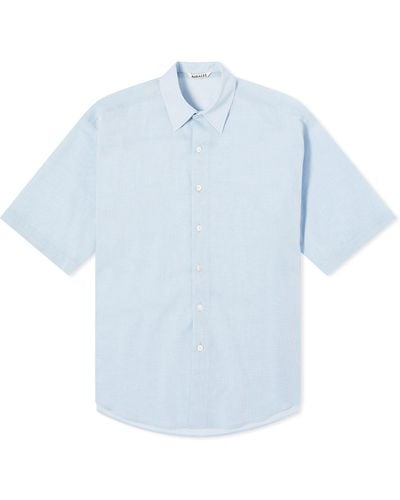 AURALEE Finx Short Sleeve Shirt - Blue