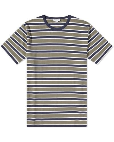 Sunspel Breton Stripe T-Shirt - Blue