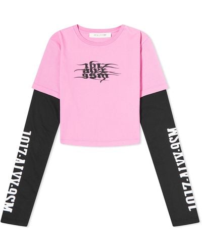 1017 ALYX 9SM Double Sleeve Crop T-Shirt - Pink