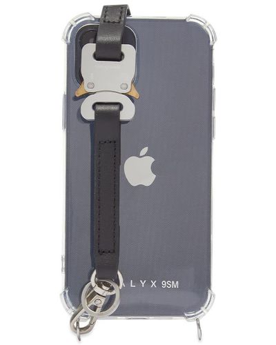 1017 ALYX 9SM Leather Bracelet & Buckle Iphone 12 Case - Black