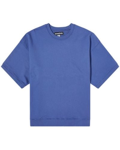 Monitaly Short Sleeve Crew Sweater - Blue