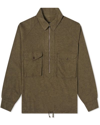 Eastlogue Scout Cord Half Zip Shirt - Green