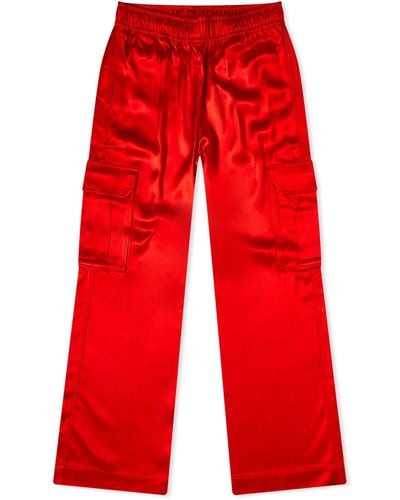 Stine Goya Fatuna Satin Cargo Trousers - Red