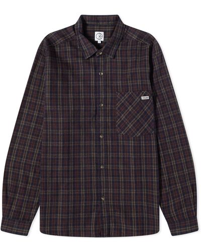 POLAR SKATE Mitchell Flannel Shirt - Black