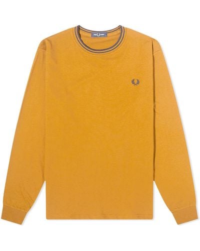 Fred Perry Long Sleeve Twin Tipped T-shirt - Yellow