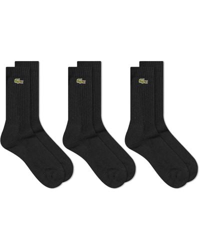 Chaussettes LACOSTE 3-Pack Crew Cut Socks Black