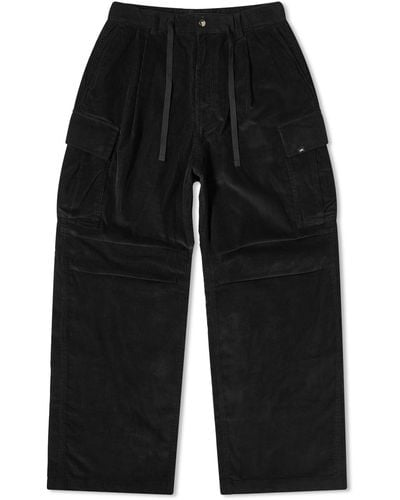 LMC Corduroy Wide Cargo Trousers - Black