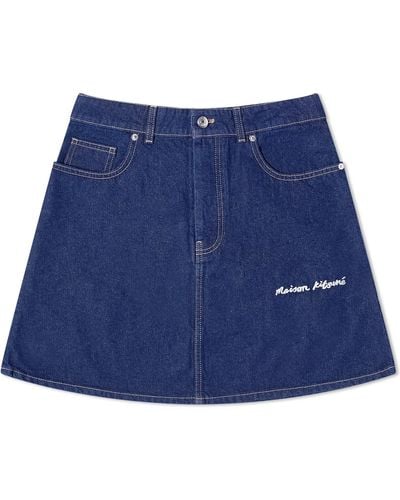 Maison Kitsuné Mini A-Line Skirt - Blue