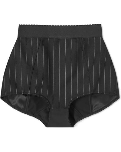 Dolce & Gabbana Striped Hot Pants - Black